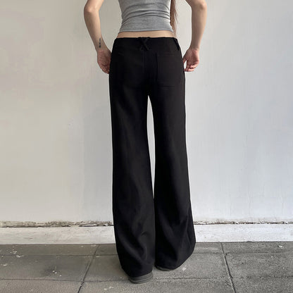 V-shaped Waist Head Draped Suit Wide Leg Casual Trousers