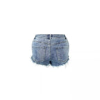 European And American Denim Shorts Metal Ring