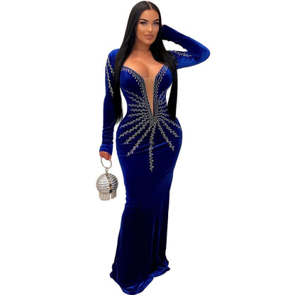 Women's Party Long Sleeve Fishtail Dress