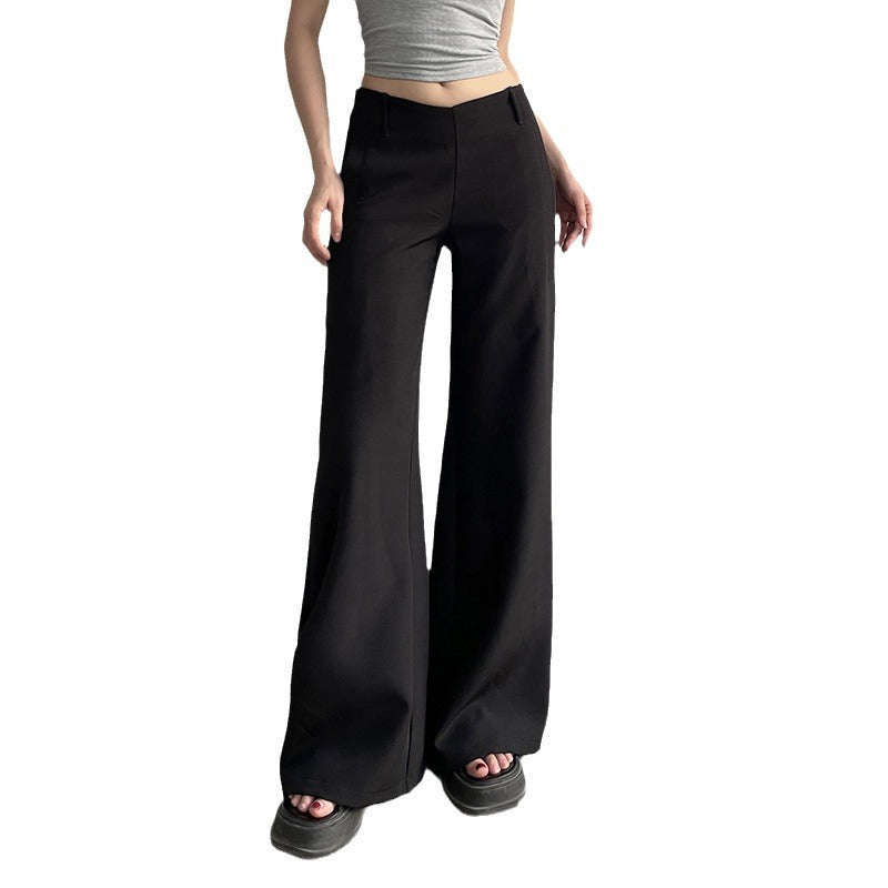 V-shaped Waist Head Draped Suit Wide Leg Casual Trousers