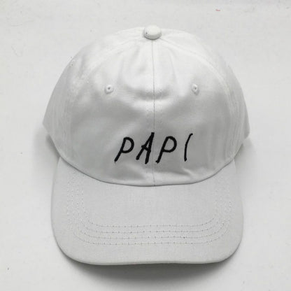 Pink White Black Alphabet Embroidery Papi Baseball Cap