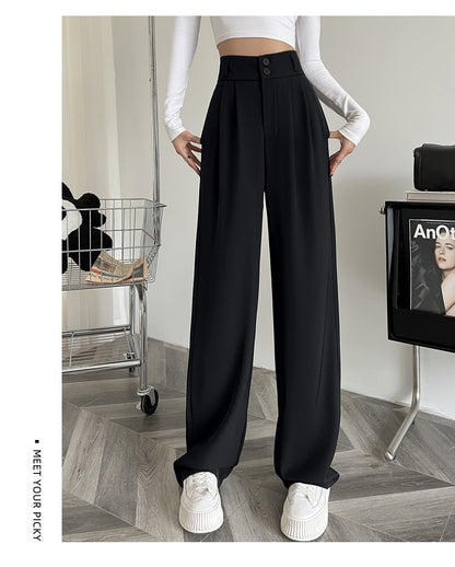 High-grade Suit Drooping Wide-leg Pants Loose Draggle-tail Trousers