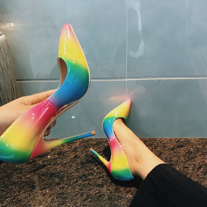 Rainbow super high heels