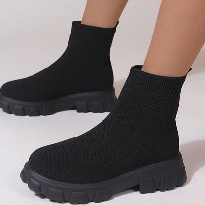 Fashion Ankle Boot Low Heel Sock Boots For Women