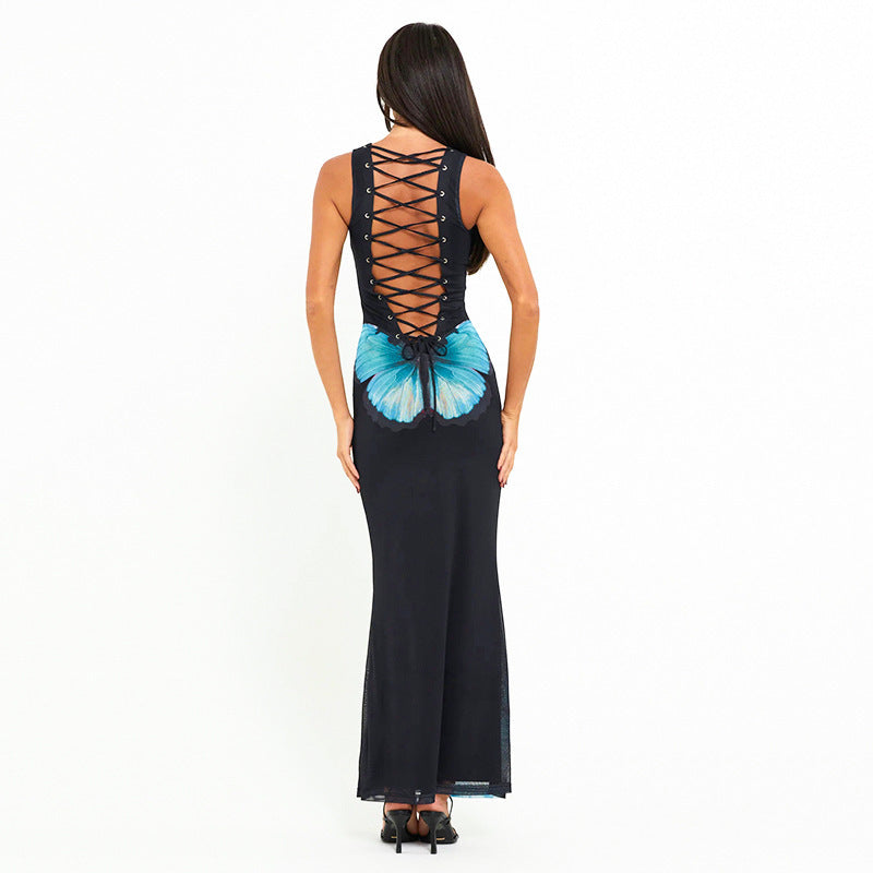 Women's Fashion Personality Backless Rope Dress