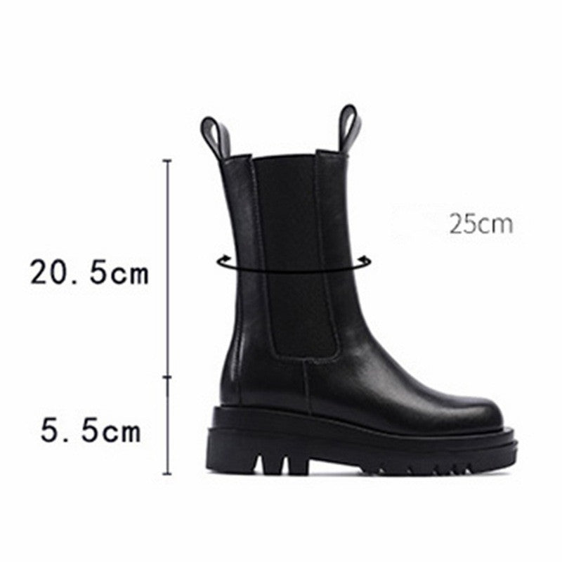 Fashion thick-soled smoke tube boots women