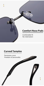 Frameless Square Sunglasses Retro