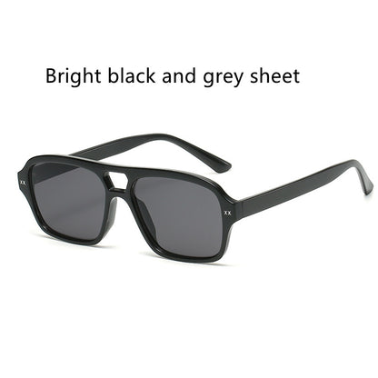 Retro Double Bridge Polygonal Sunglasses