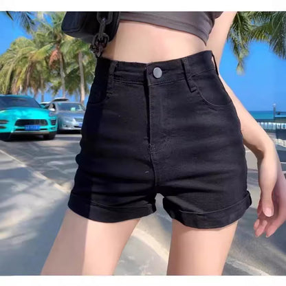 Women's Small Summer Elastic Outerwear Hot Girl Ultra Short Hot Pants Skinny Sheath Tide