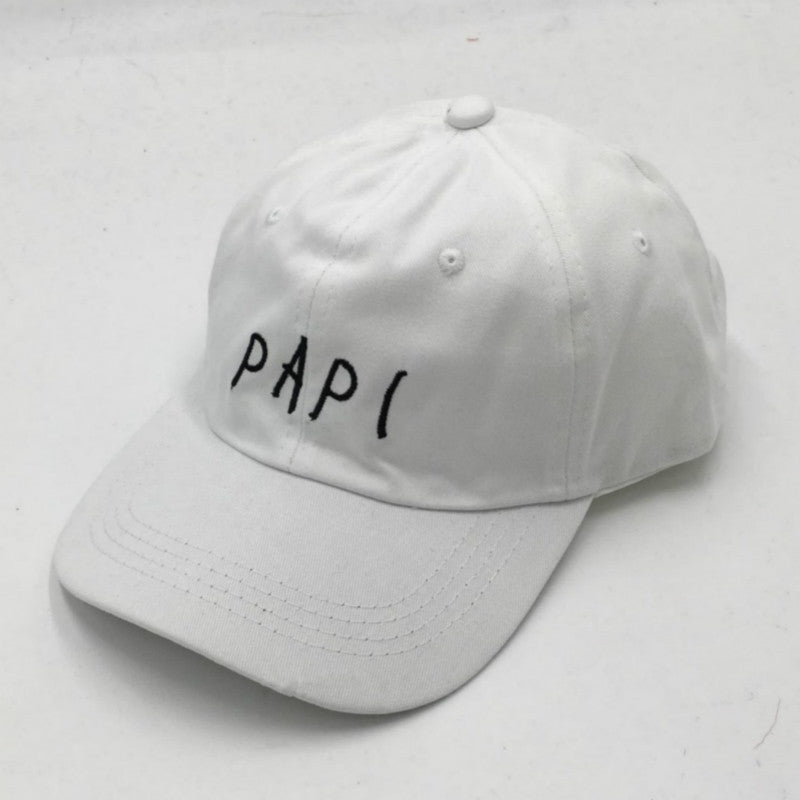 Pink White Black Alphabet Embroidery Papi Baseball Cap