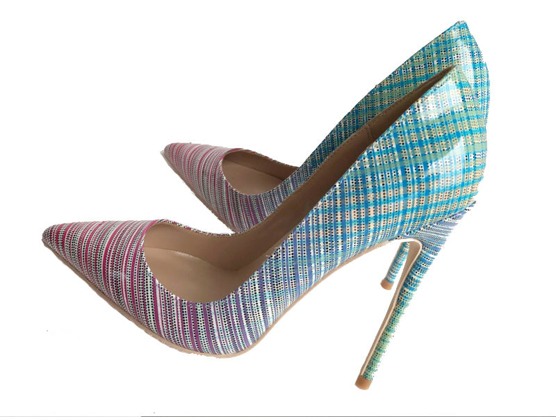 Ladies colorful gradient heels