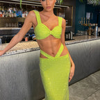 Vest Exposed Navel Fishtail Dress Suit
