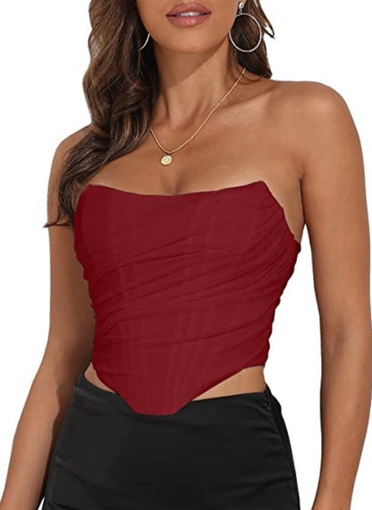 Women's Corset Solid Color Fishbone