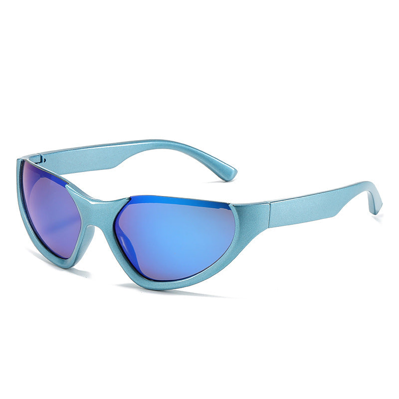 Riding Cat's Eye Half Frame Colorful Sunglasses