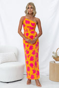 Fashionable Elegant Slant Shoulder Tight Side Split Backless Dress