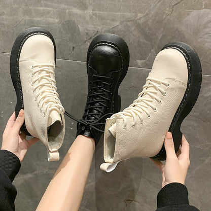 Fashion Lace-up Ankle Boots Women Thin Skinny Boots