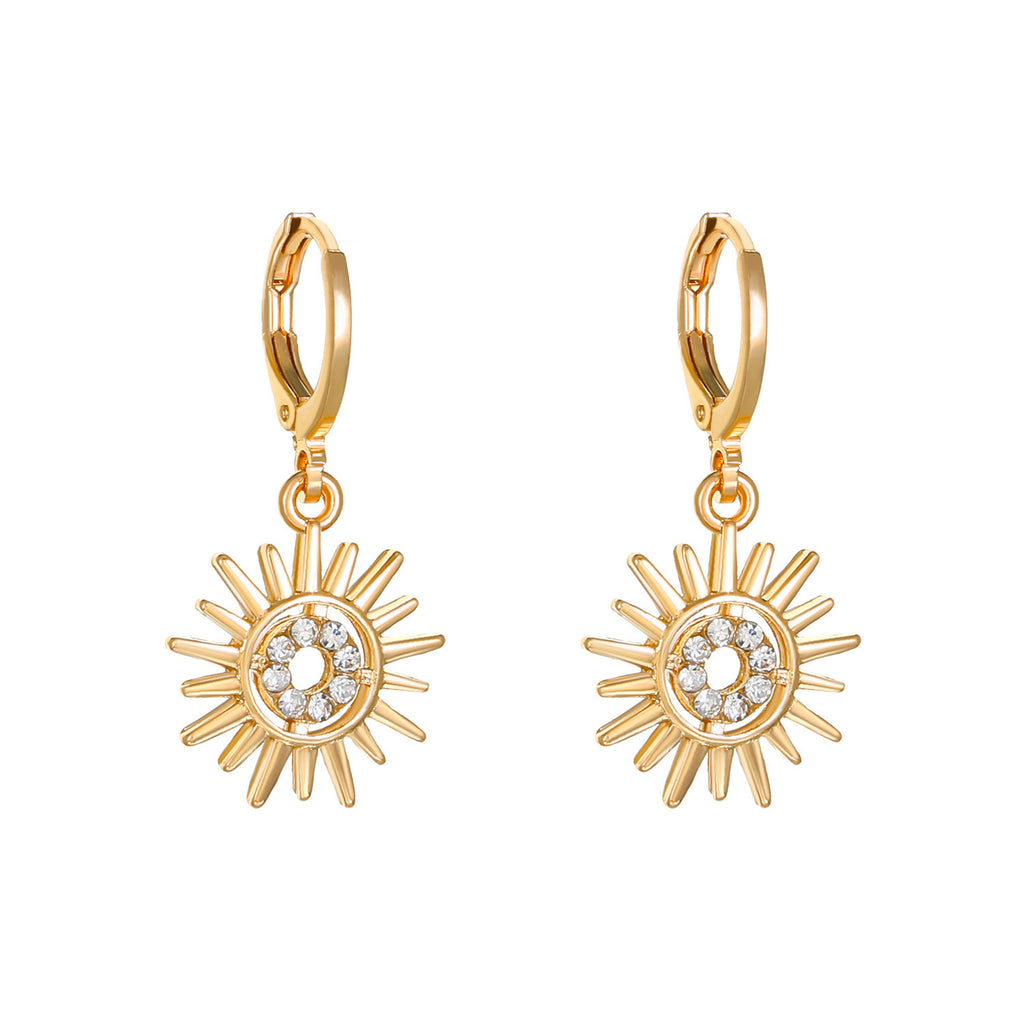 Sunflower Earrings Necklace Jewelry Suit Women