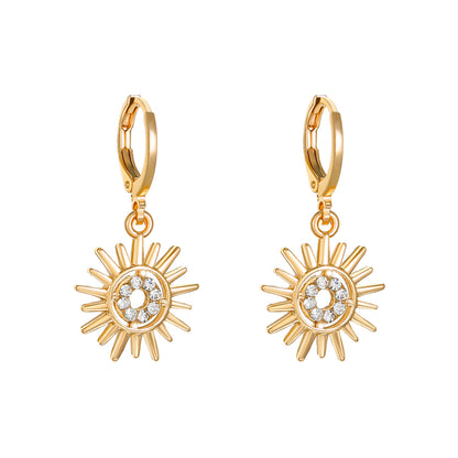 Sunflower Earrings Necklace Jewelry Suit Women