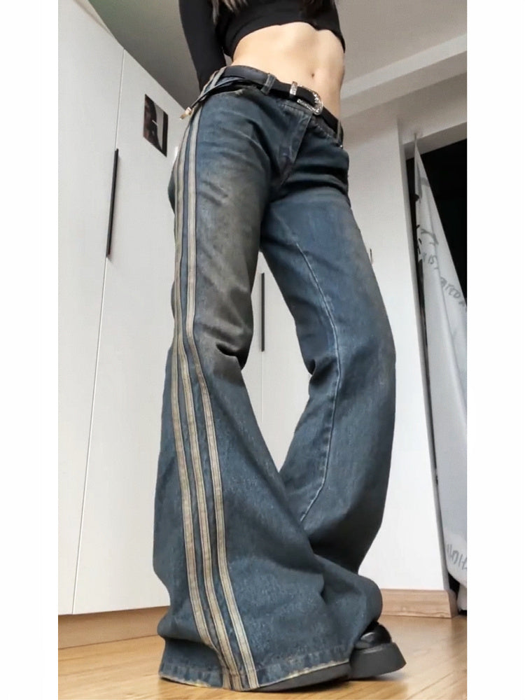 High Street Vintage Striped Jeans Woman