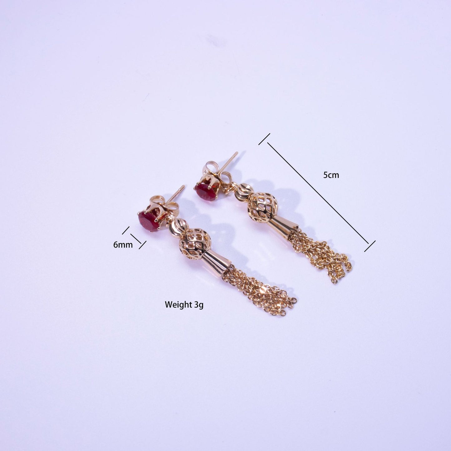 Gold-plated Diamond Tassel Earrings Eardrops Jewelry For Women