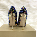 Colorful Beads Celebrities Pointed Stiletto Pumps High Heels