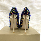 Colorful Beads Celebrities Pointed Stiletto Pumps High Heels