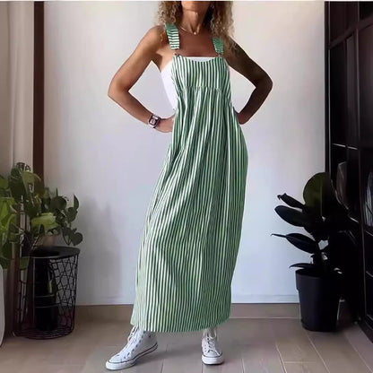 Summer Women's Fashion Striped Overall Dress