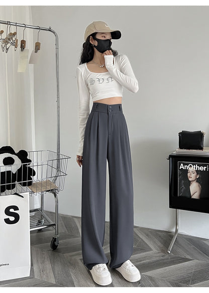 High-grade Suit Drooping Wide-leg Pants Loose Draggle-tail Trousers