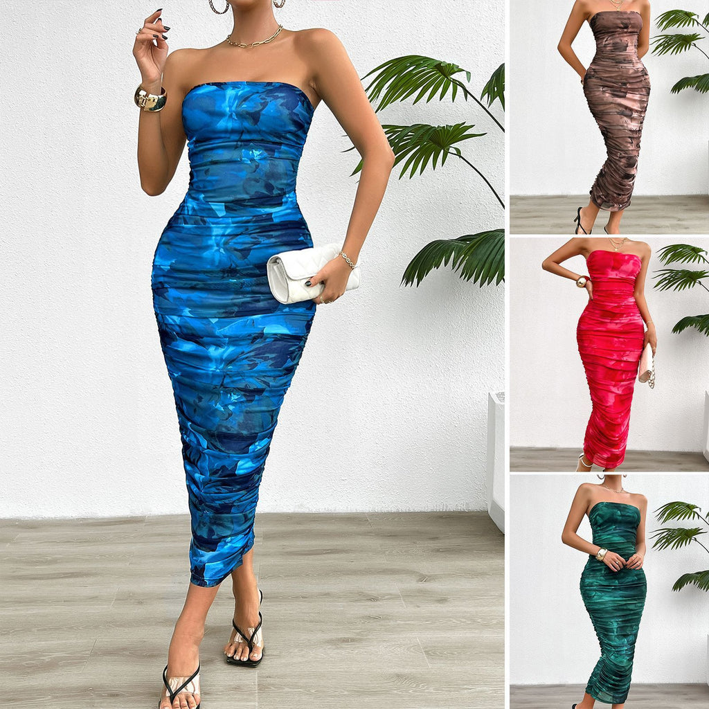 Women's Graceful Tube Top Blooming Dress