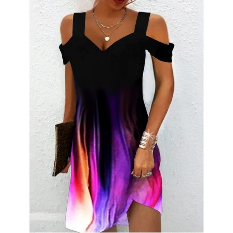 Cross-border European And American Women's Summer Foreign Trade New Printing Elegant Dress