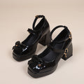Platform Boots Mary Janes Ankle Strap Chunky Heel Uniform Dress Pumps Shoes