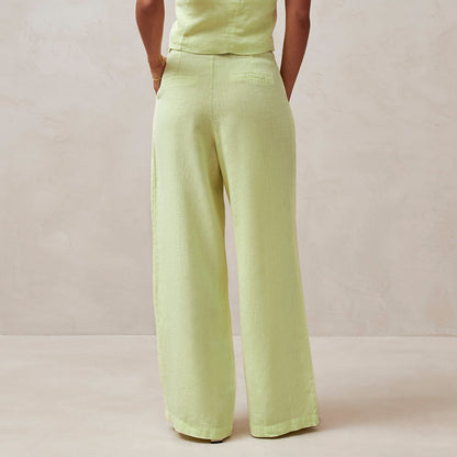 Pure Linen High Waist Drooping Straight-leg Pants Ladies