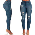 Women's Jeans Ankle Banded Slim Fit Hip Raise Jeans Women's Trousers
