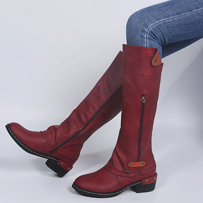 European And American Flat Zipper Women Boots