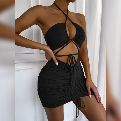 Girl Style Summer Wear Halter Spaghetti Straps Dress