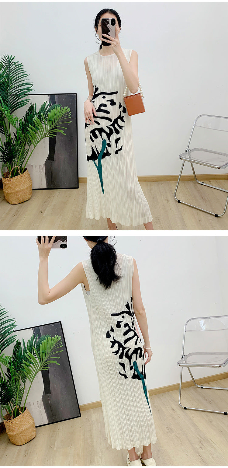 Summer Loose Printed Sleeveless Vest Dress