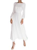 Long Sleeve Round Neck Backless Swing Dress