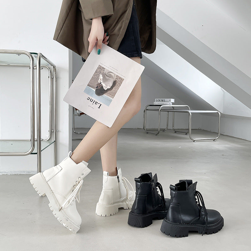 Women British Style Thick Heel Ankle Boots