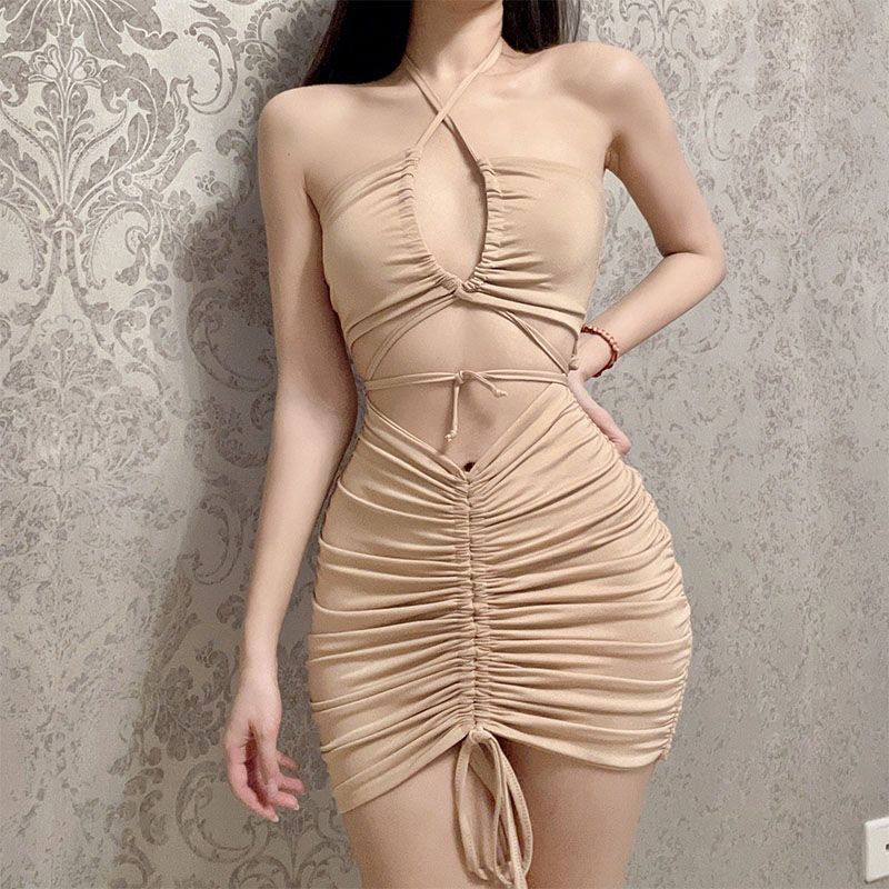 Girl Style Summer Wear Halter Spaghetti Straps Dress