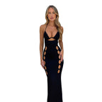 Women's Lace-up Hollow Lace Backless Dress