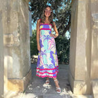 Fashion Printed Women's Wave Sling Dress