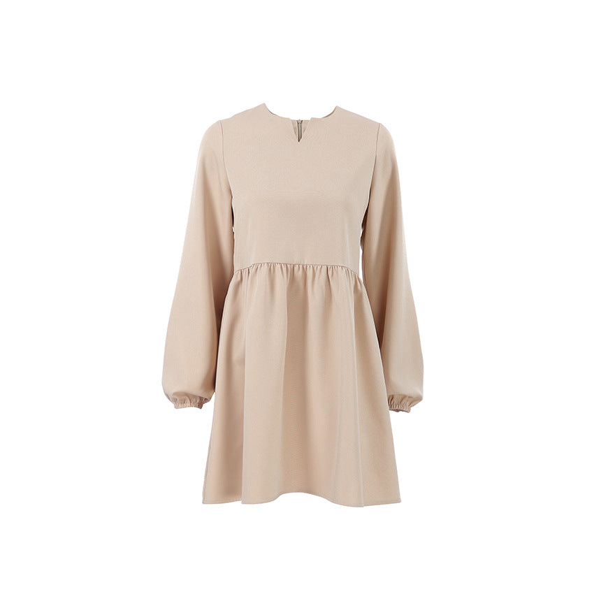 Fashion V-neck Puff Sleeve Dress