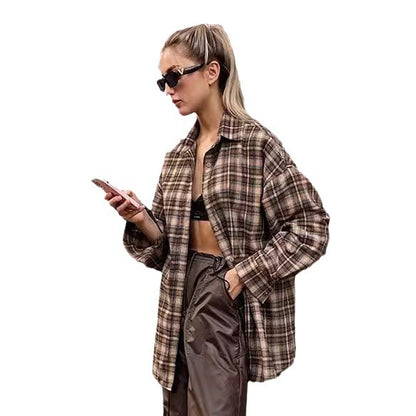 Women's Vintage Retro Plaid Shirt