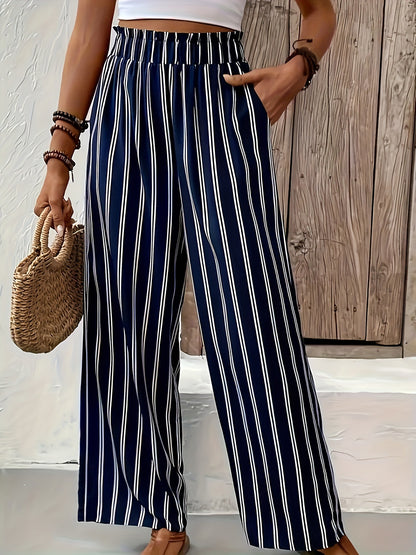 Striped Wide-leg Pants Women's Loose Casual