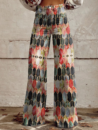 Women's Printed Plus Size Casual Pants