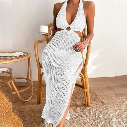 Summer Beach Dress Women's Solid Color Sexy