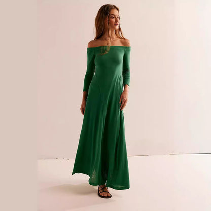 Women's Off-shoulder Top Slim Fit Slimming Dress