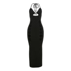 Women's Lace-up Hollow Lace Backless Dress