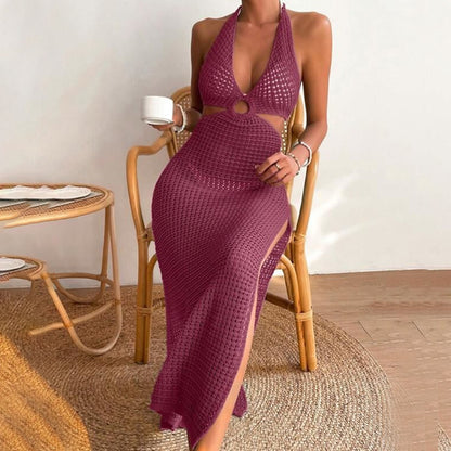 Summer Beach Dress Women's Solid Color Sexy