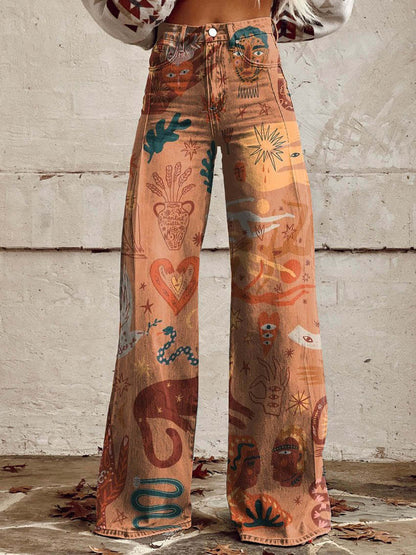 Women's Printed Plus Size Casual Pants